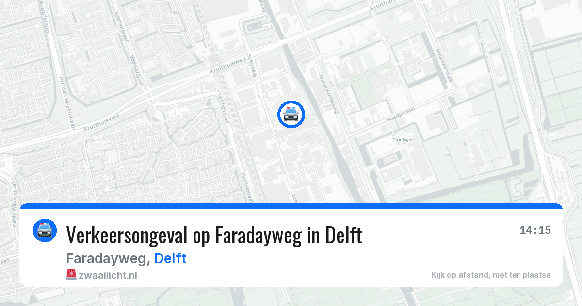 Verkeersongeval op Faradayweg in Delft — 4 aug 2026