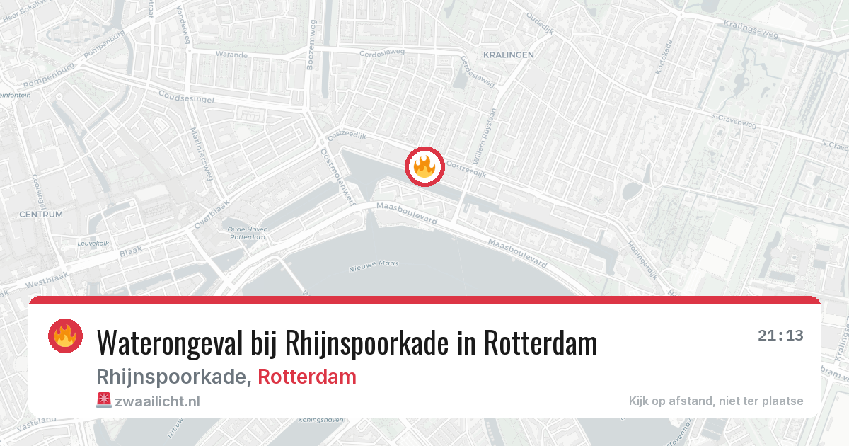 Waterongeval bij Rhijnspoorkade in Rotterdam — 2 jul 2026