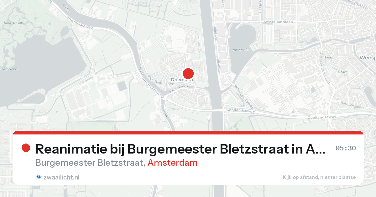 Reanimatie bij Burgemeester Bletzstraat in Amsterdam — 17 aug 2026