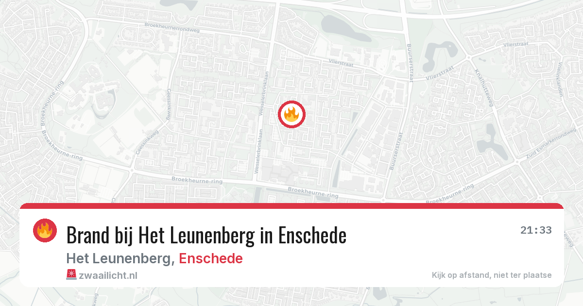 Brand bij Het Leunenberg in Enschede — 15 mrt 2026