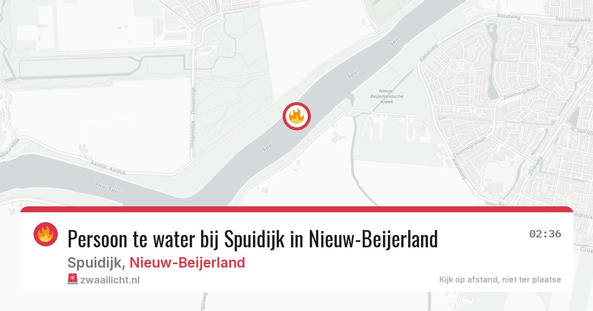 Persoon te water bij Spuidijk in Nieuw-Beijerland — 6 feb 2026
