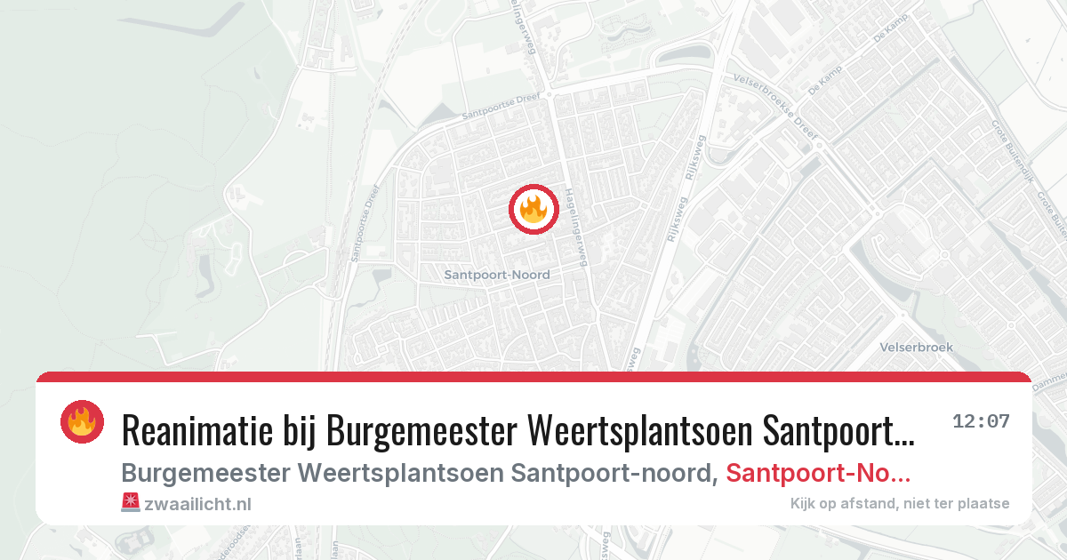 Reanimatie bij Burgemeester Weertsplantsoen Santpoort-noord in Santpoort-Noord — 2 jun 2026