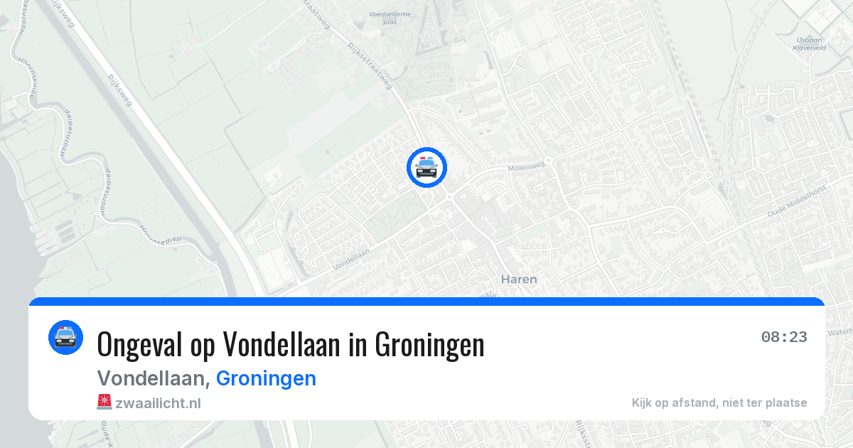 Ongeval op Vondellaan in Groningen — 7 aug 2026