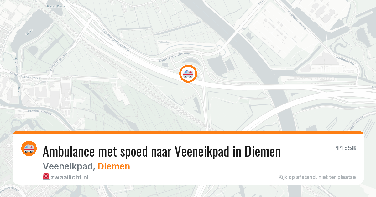 Ambulance met spoed naar Veeneikpad in Diemen — 18 mrt 2026