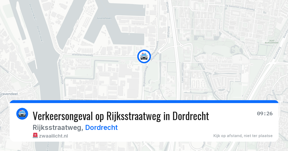 Verkeersongeval op Rijksstraatweg in Dordrecht — 25 mrt 2026