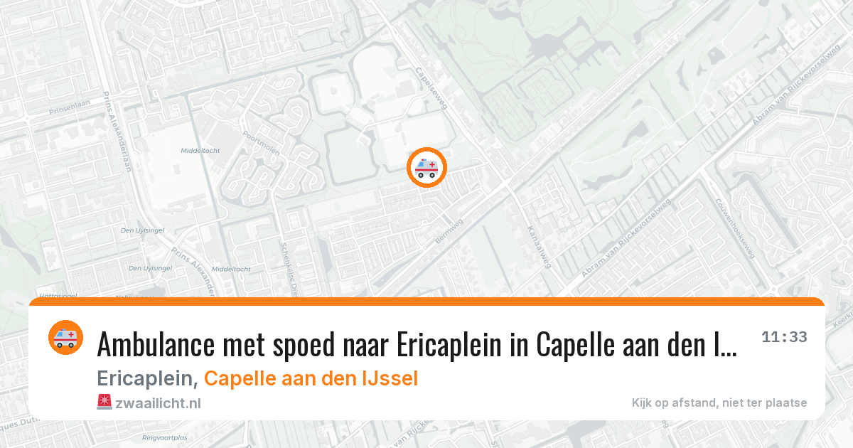 Ambulance met spoed naar Ericaplein in Capelle aan den IJssel — 20 jul 2026