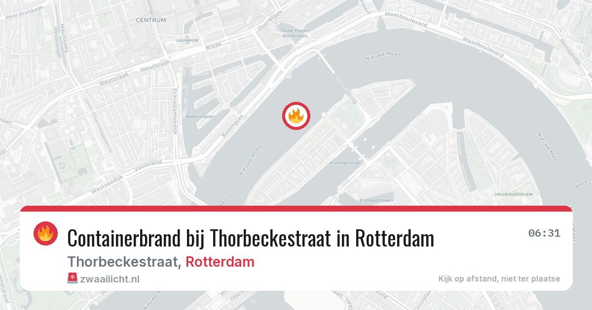 Containerbrand bij Thorbeckestraat in Rotterdam — 30 mei 2026