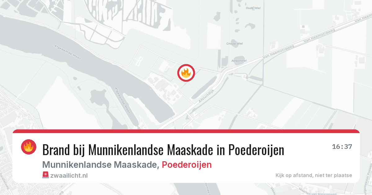 Brand bij Munnikenlandse Maaskade in Poederoijen — 30 jun 2026