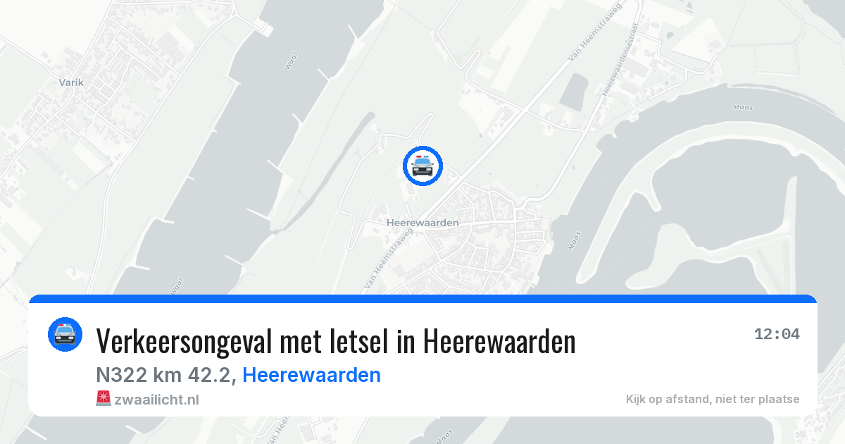 Verkeersongeval met letsel in Heerewaarden — 24 mrt 2026