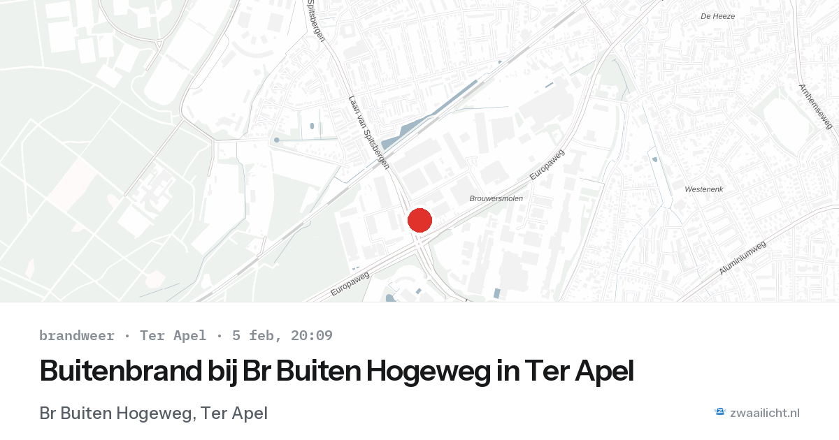Buitenbrand bij Br Buiten Hogeweg in Ter Apel — 5 feb 2026