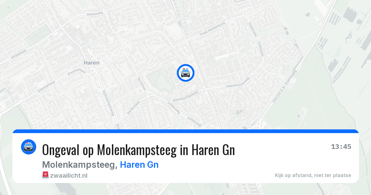 Ongeval op Molenkampsteeg in Haren Gn — 30 jul 2026