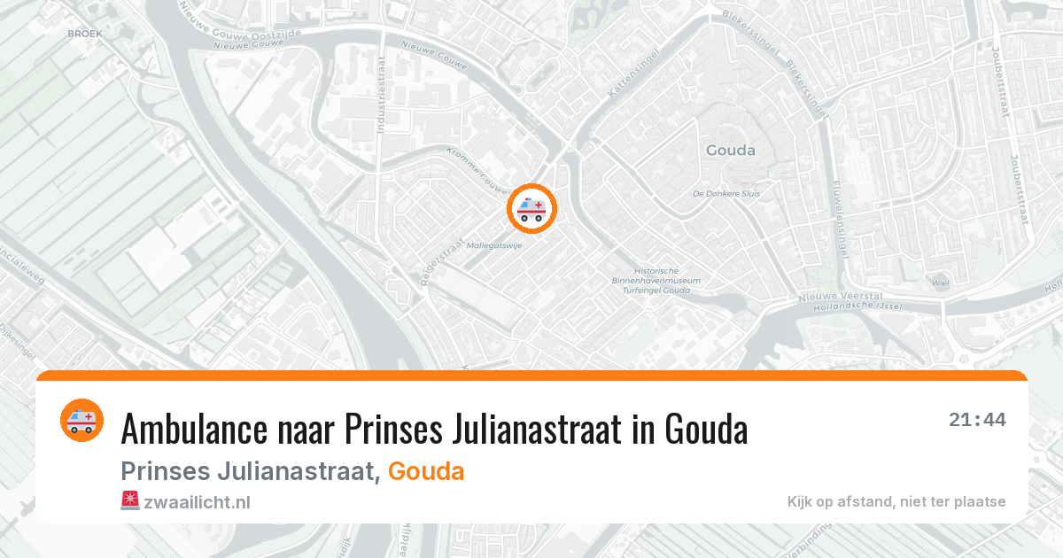 Ambulance naar Prinses Julianastraat in Gouda — 27 jul 2026