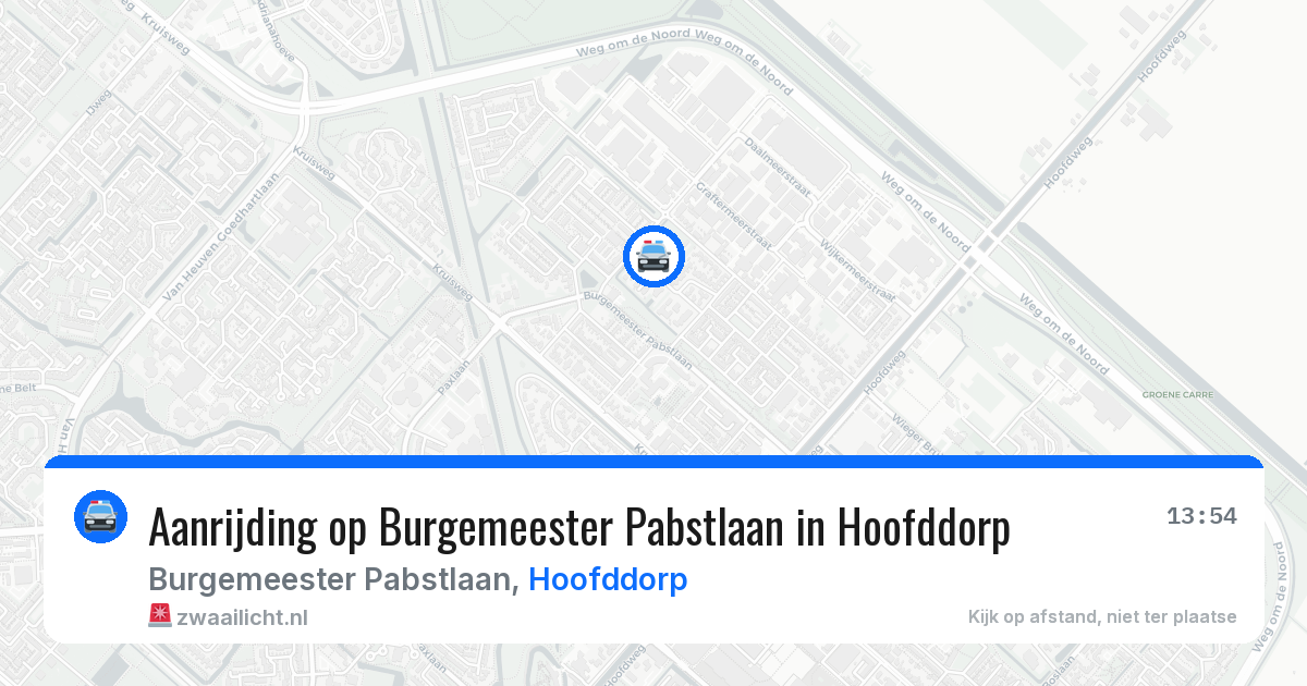 Aanrijding op Burgemeester Pabstlaan in Hoofddorp — 20 apr 2026