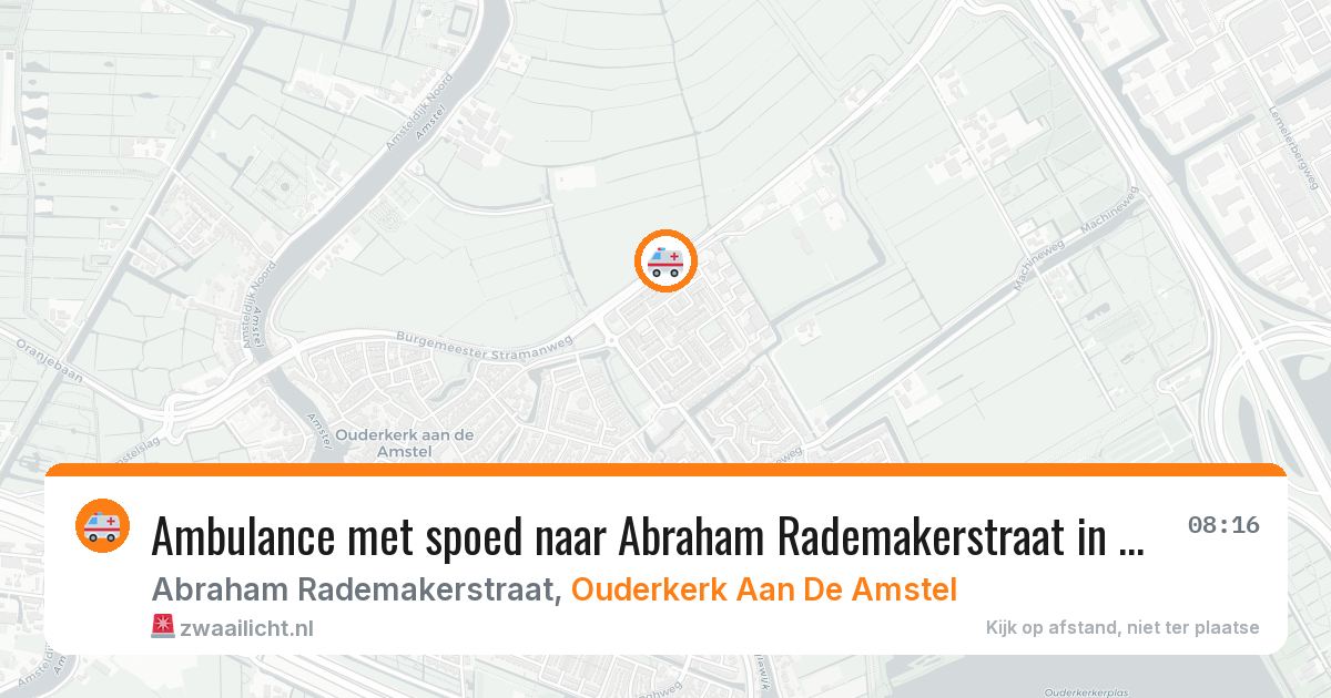 Ambulance met spoed naar Abraham Rademakerstraat in Ouderkerk Aan De Amstel — 18 jun 2026
