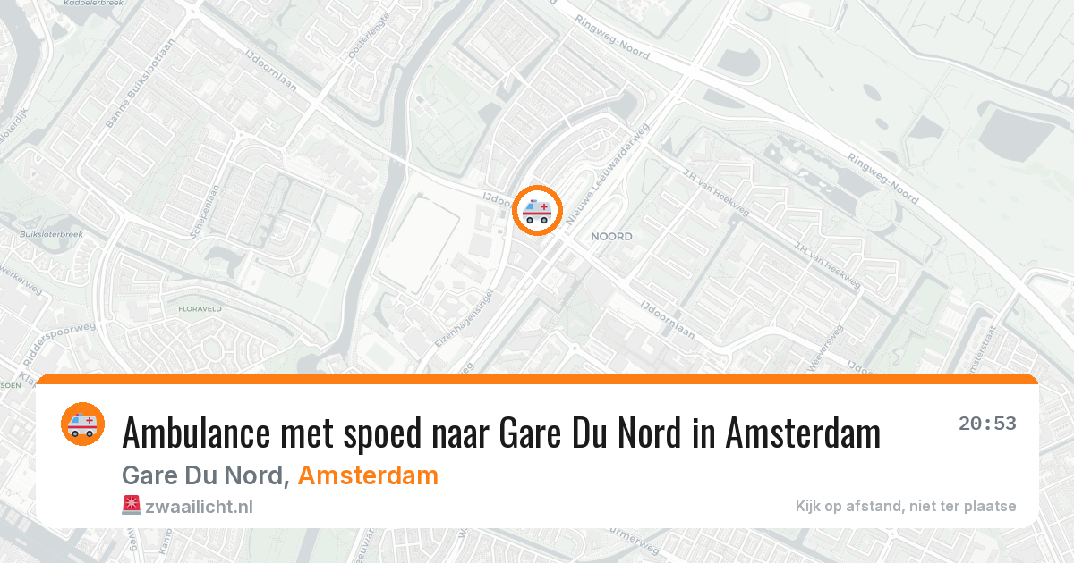 Ambulance met spoed naar Gare Du Nord in Amsterdam — 13 jun 2026