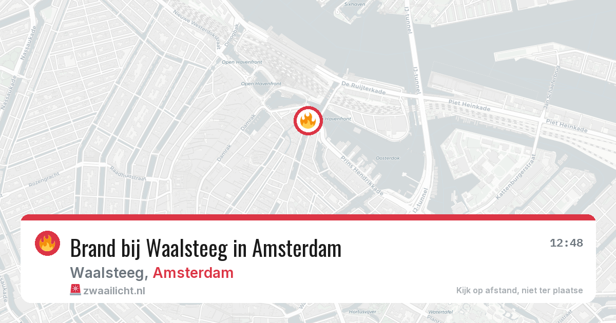 Brand bij Waalsteeg in Amsterdam — 13 mei 2026