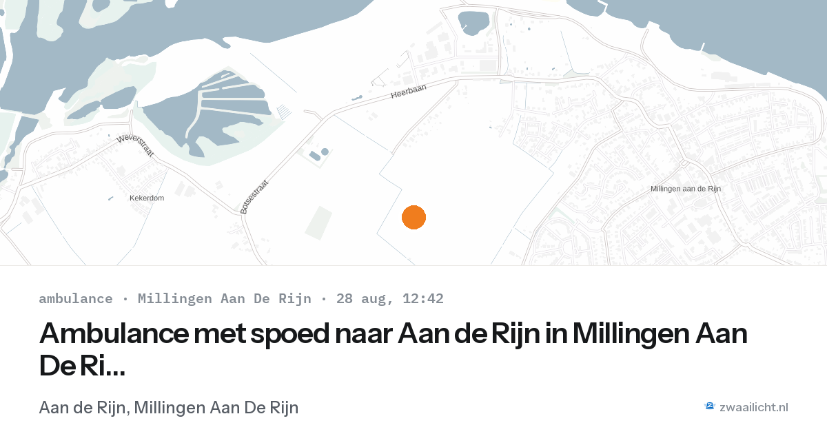 Ambulance met spoed naar Aan de Rijn in Millingen Aan De Rijn — 28 aug 2026