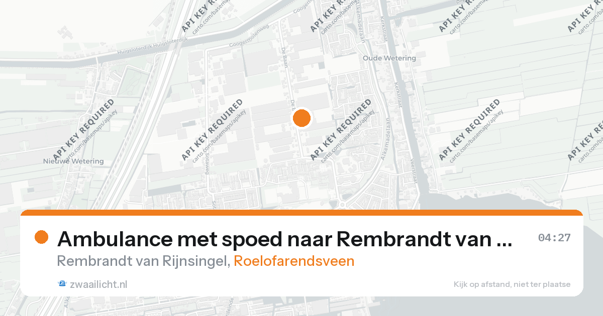 Ambulance met spoed naar Rembrandt van Rijnsingel in Roelofarendsveen — 21 aug 2026