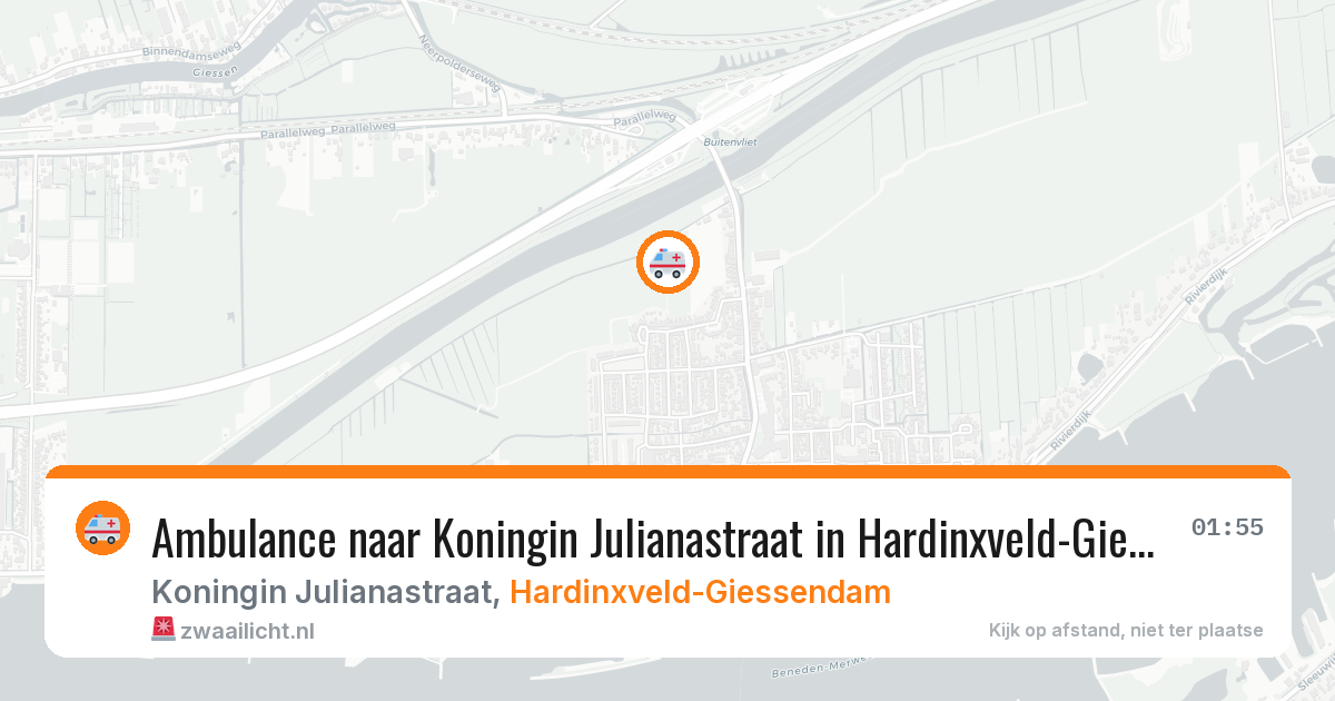 Ambulance naar Koningin Julianastraat in Hardinxveld-Giessendam — 3 mei 2026