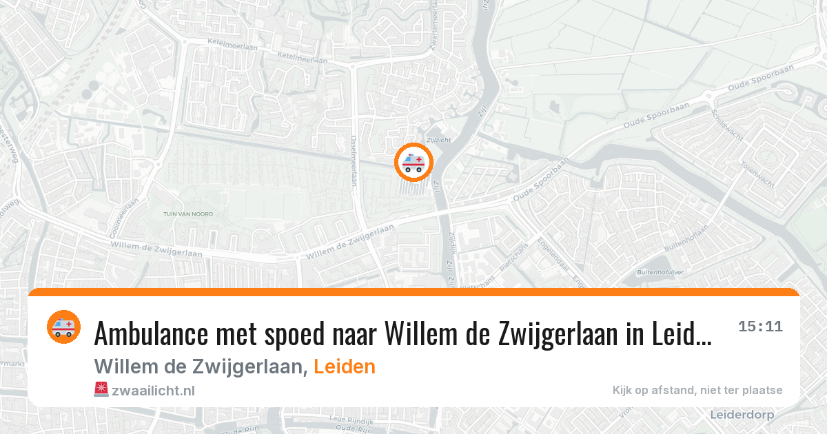 Ambulance met spoed naar Willem de Zwijgerlaan in Leiden — 18 jun 2026