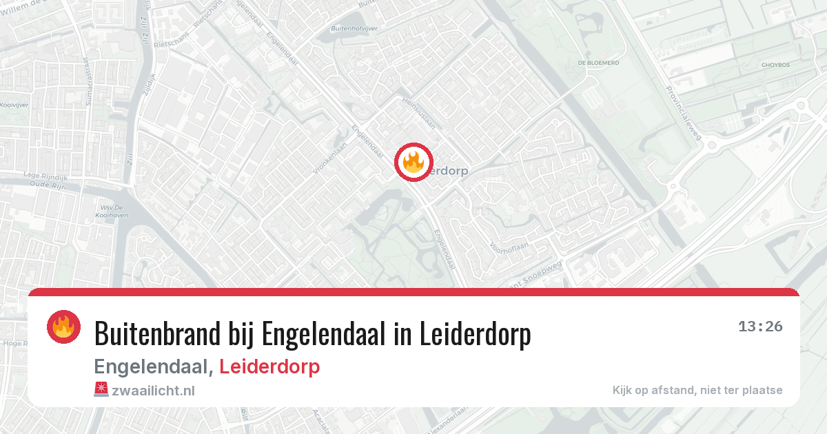 Buitenbrand bij Engelendaal in Leiderdorp — 10 jul 2026