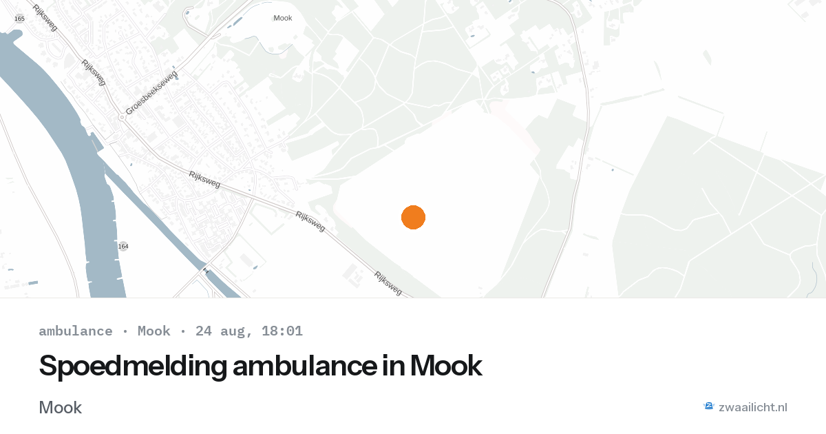 Spoedmelding ambulance in Mook — 24 aug 2026