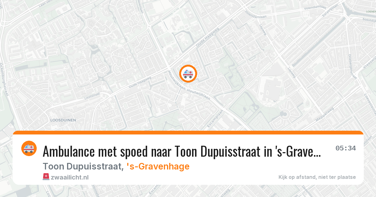 Ambulance met spoed naar Toon Dupuisstraat in 's-Gravenhage — 13 aug 2026