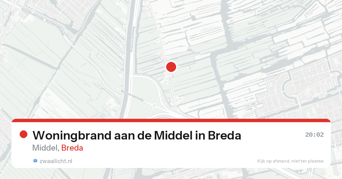 Woningbrand aan de Middel in Breda — 16 aug 2026
