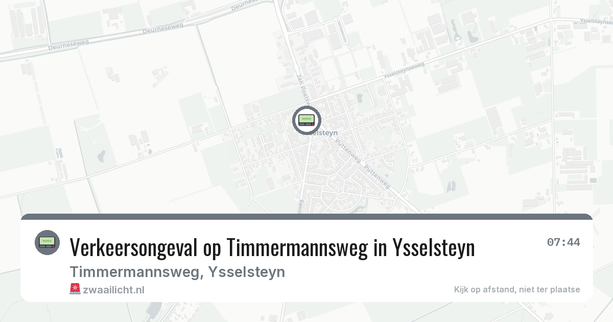 Verkeersongeval op Timmermannsweg in Ysselsteyn — 7 aug 2026