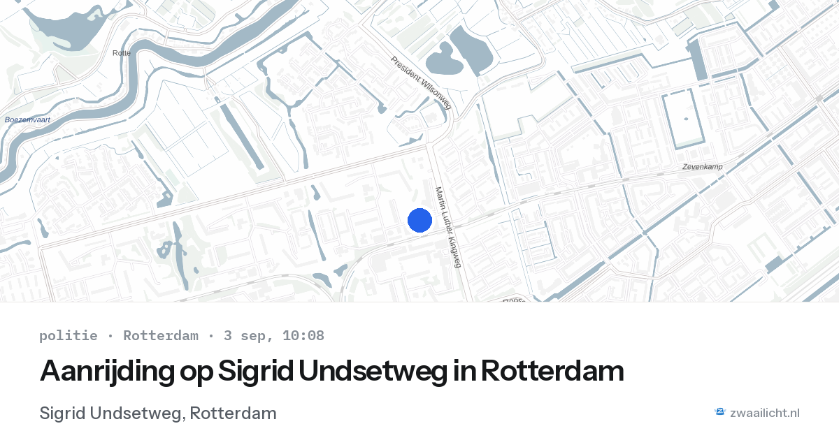 Aanrijding op Sigrid Undsetweg in Rotterdam — 3 sep 2026