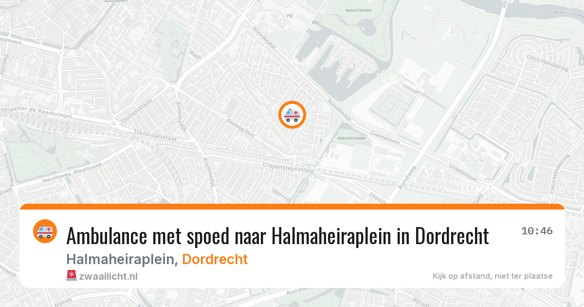 Ambulance met spoed naar Halmaheiraplein in Dordrecht — 24 jul 2026