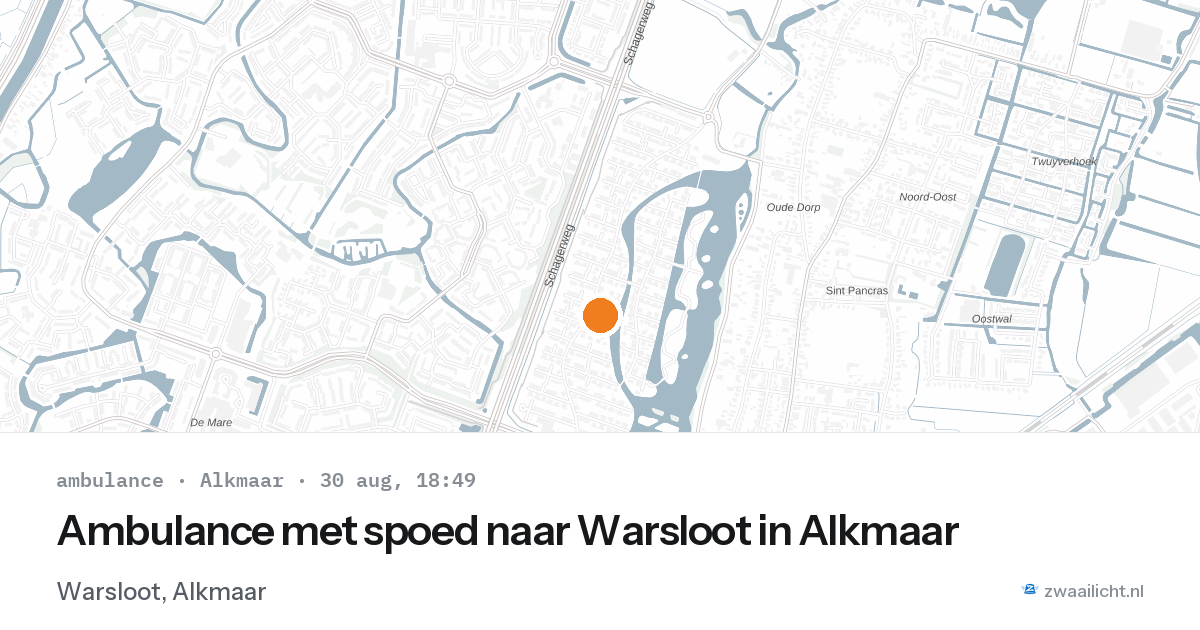 Ambulance met spoed naar Warsloot in Alkmaar — 30 aug 2026