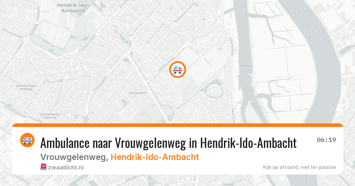 Ambulance naar Vrouwgelenweg in Hendrik-Ido-Ambacht — 13 aug 2026