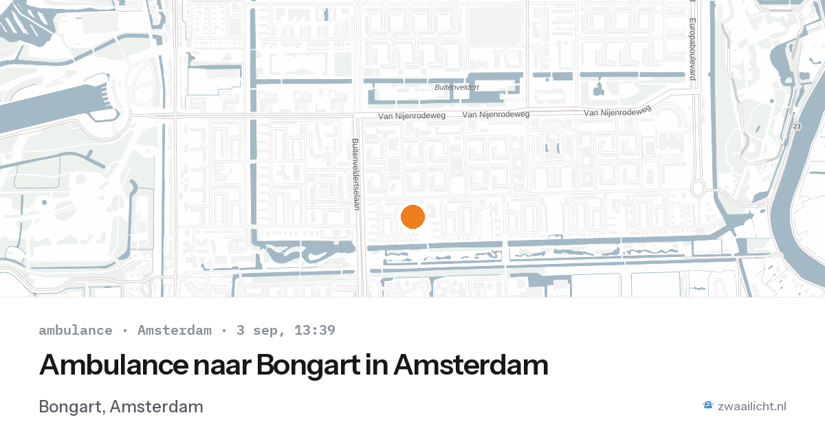 Ambulance naar Bongart in Amsterdam — 3 sep 2026