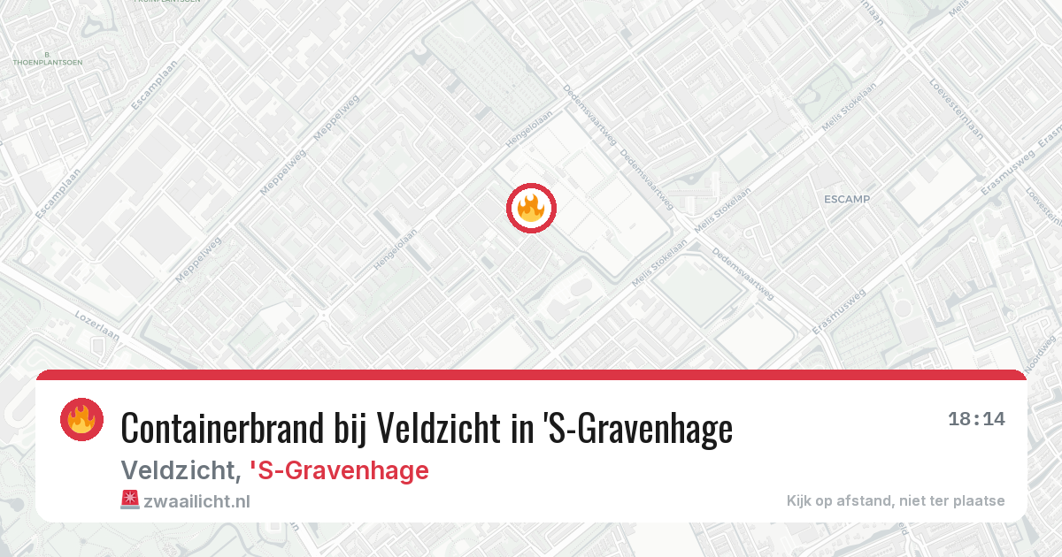 Containerbrand bij Veldzicht in 'S-Gravenhage — 5 aug 2026