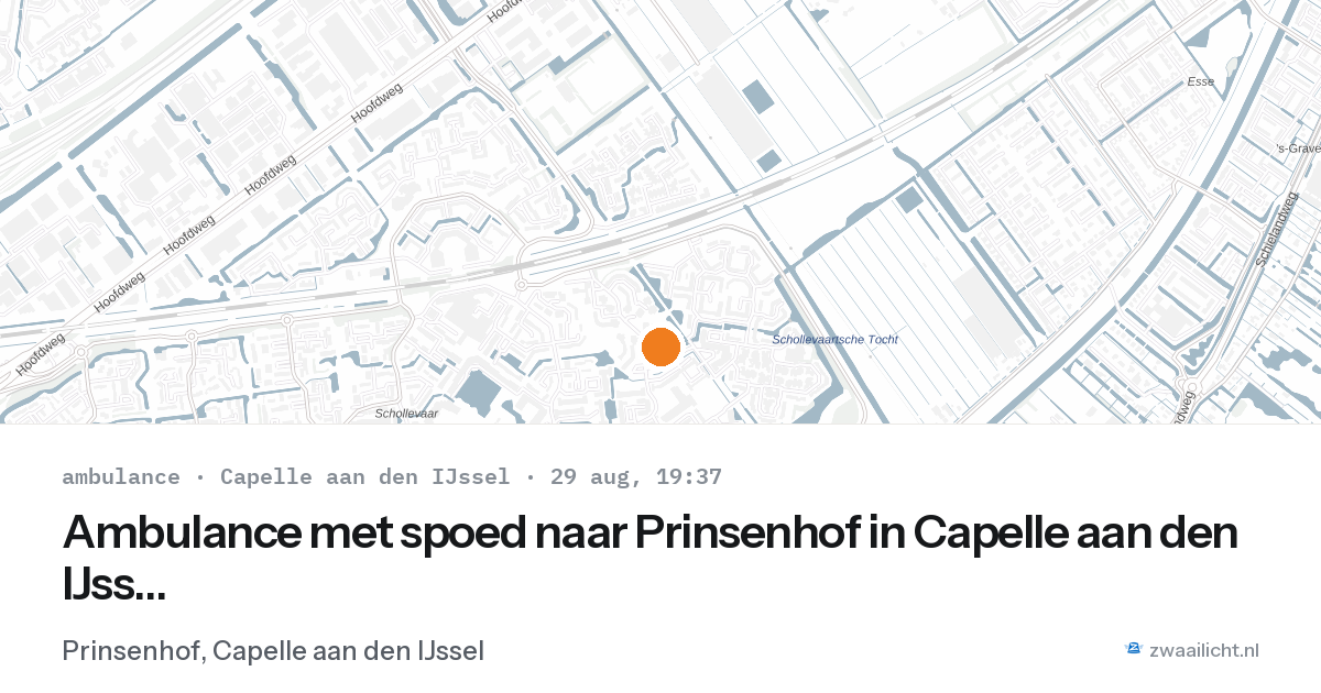 Ambulance met spoed naar Prinsenhof in Capelle aan den IJssel — 29 aug 2026