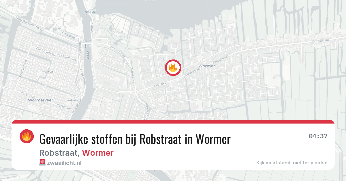 Gevaarlijke stoffen bij Robstraat in Wormer — 9 aug 2026