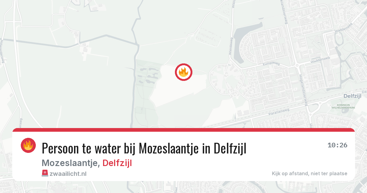 Persoon te water bij Mozeslaantje in Delfzijl — 21 jul 2026