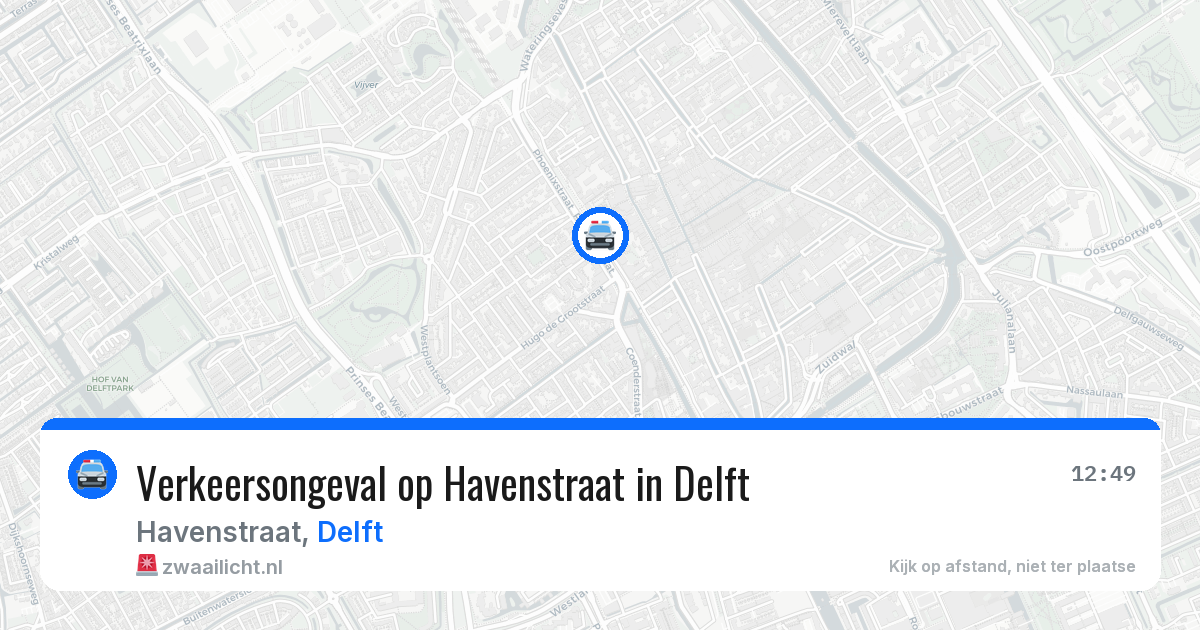 Verkeersongeval op Havenstraat in Delft — 16 jul 2026