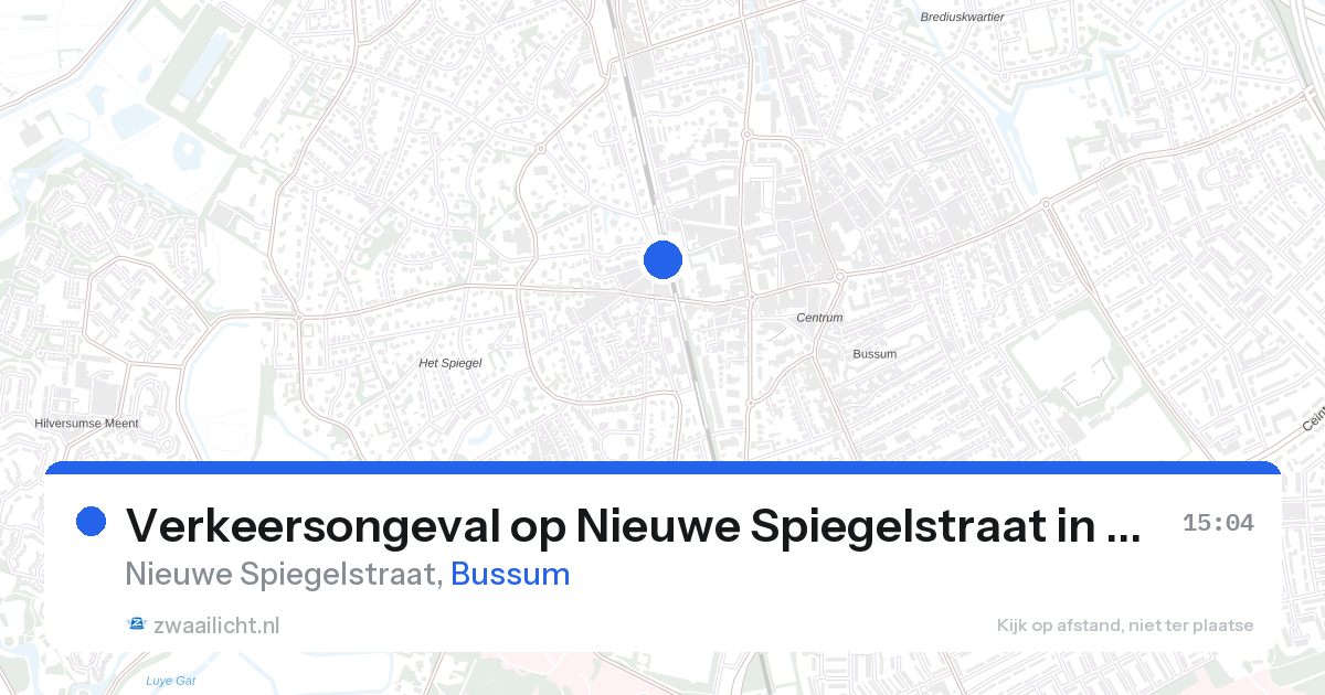 Verkeersongeval op Nieuwe Spiegelstraat in Bussum — 6 apr 2026