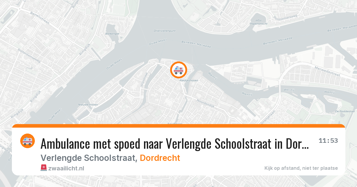 Ambulance met spoed naar Verlengde Schoolstraat in Dordrecht — 13 mei 2026