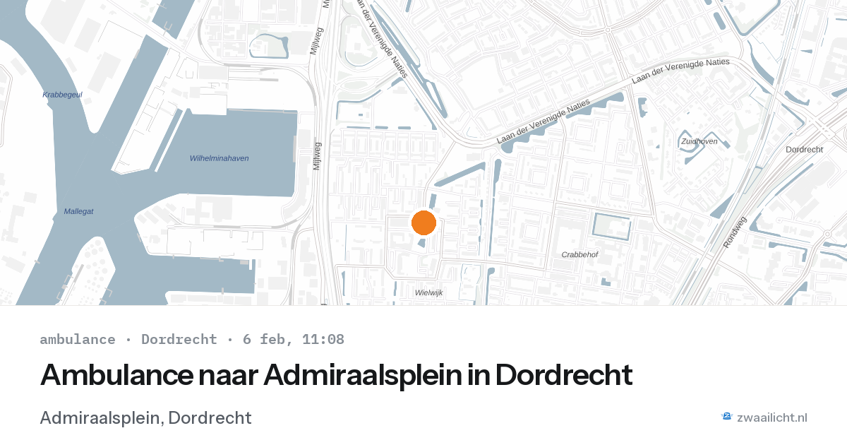 Ambulance naar Admiraalsplein in Dordrecht — 6 feb 2026