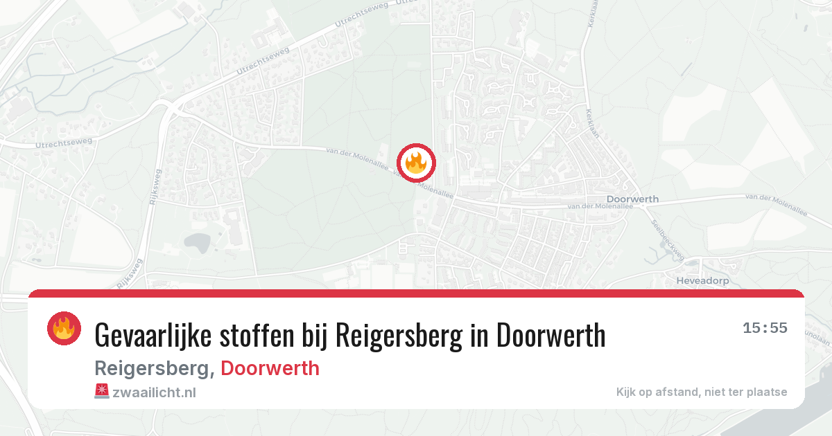Gevaarlijke stoffen bij Reigersberg in Doorwerth — 29 jul 2026