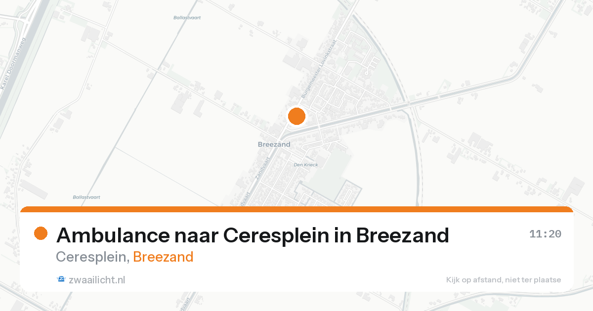 Ambulance naar Ceresplein in Breezand — 21 aug 2026