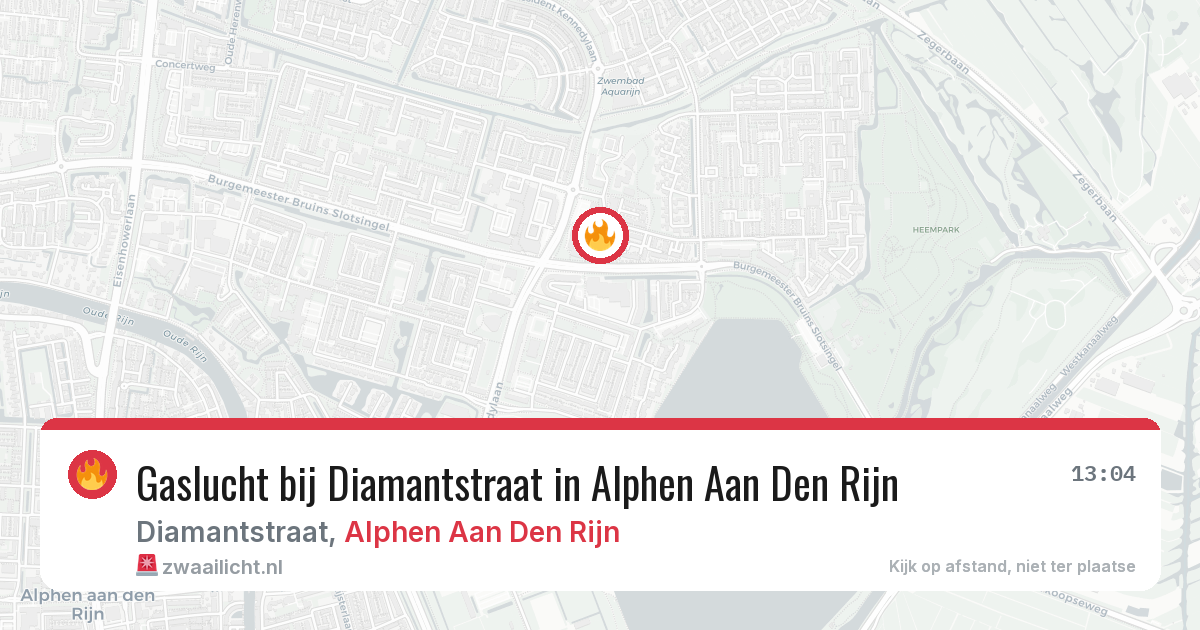 Gaslucht bij Diamantstraat in Alphen Aan Den Rijn — 11 jun 2026
