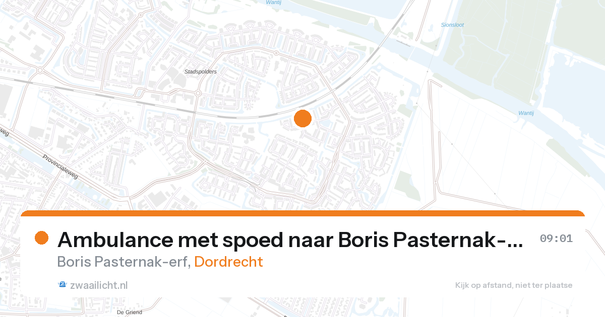Ambulance met spoed naar Boris Pasternak-erf in Dordrecht — 27 aug 2026
