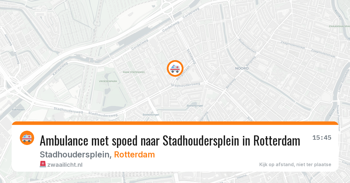 Ambulance met spoed naar Stadhoudersplein in Rotterdam — 1 jul 2026