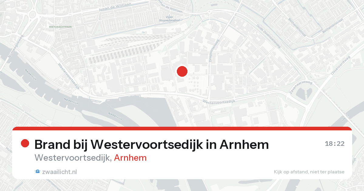Brand bij Westervoortsedijk in Arnhem — 17 aug 2026
