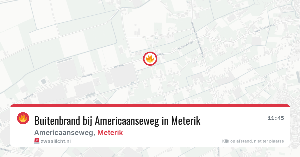 Buitenbrand bij Americaanseweg in Meterik — 13 jul 2026