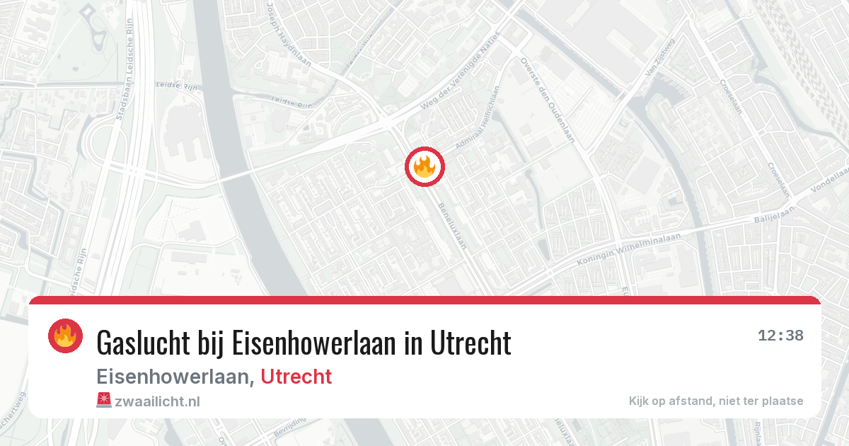 Gaslucht bij Eisenhowerlaan in Utrecht — 5 aug 2026